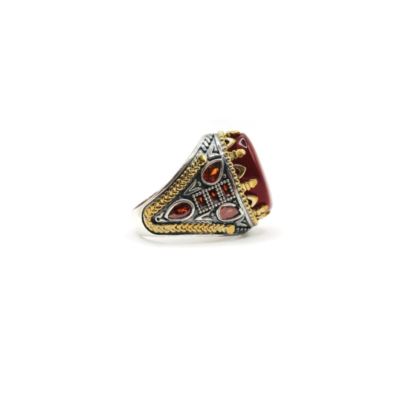 Yemeni Ring Bejewelled - Red Agate