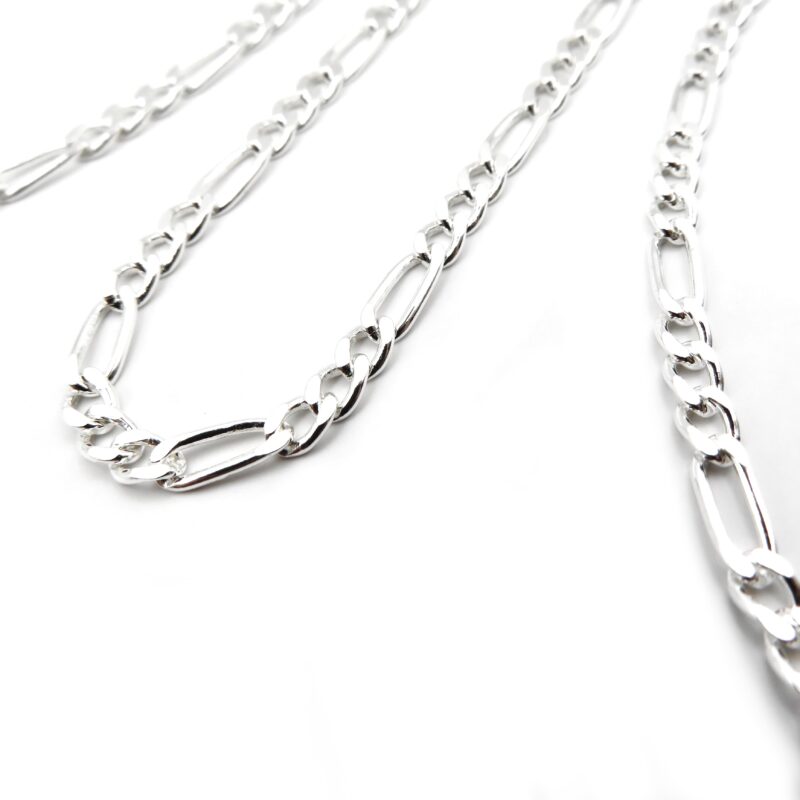 Solid Sterling Silver Figaro Chain - 3mm Set