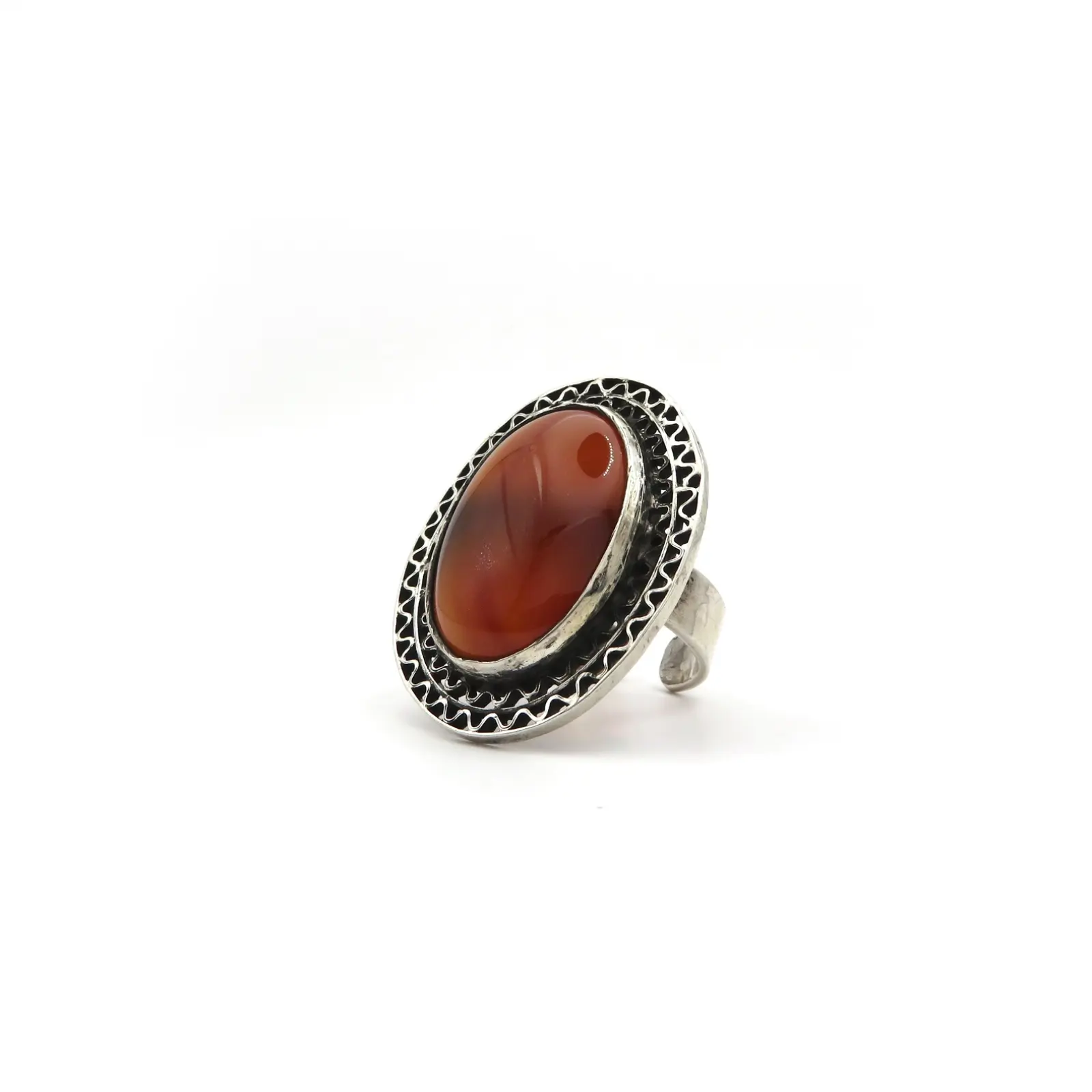 Red Agate 925 sterling silver resizable women ring