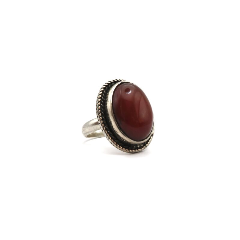 Red Agate 925 sterling silver resizable women ring