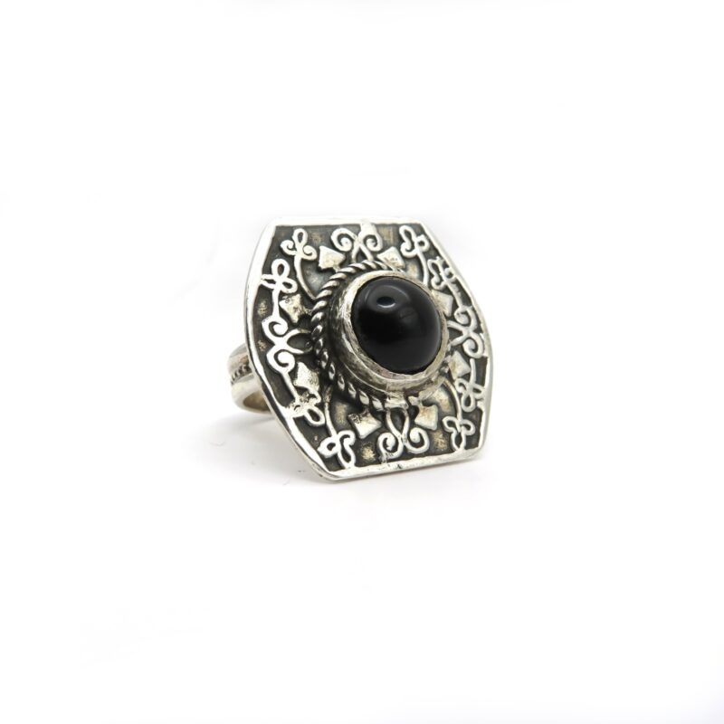 925 sterling silver, onyx women ring