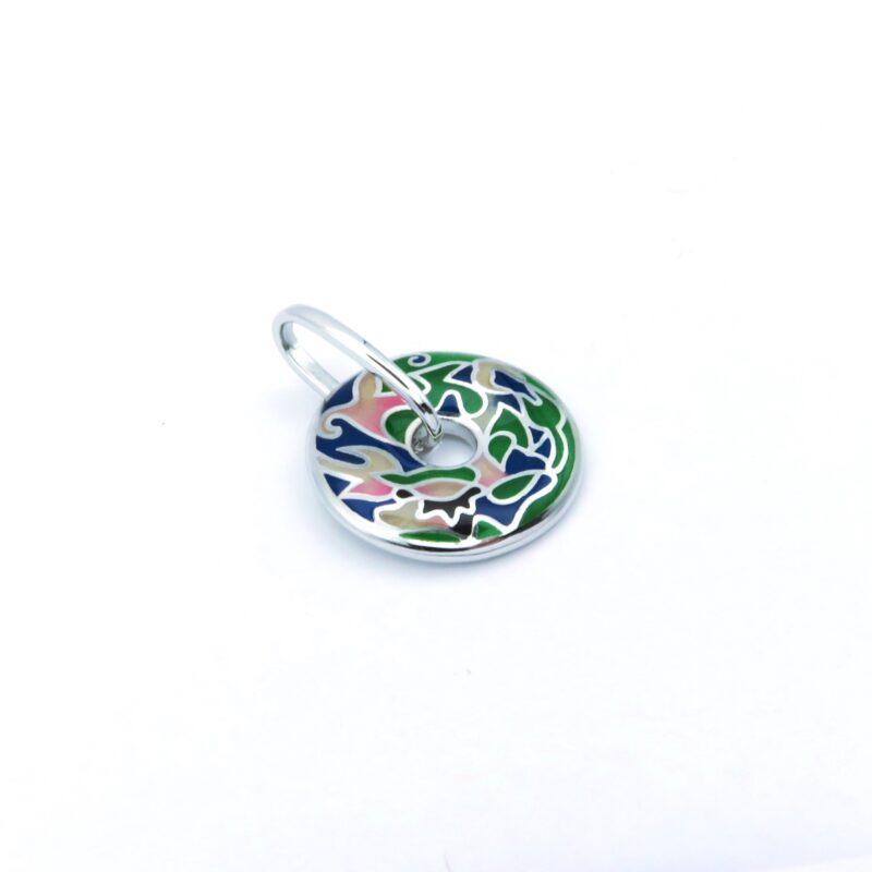 colorful circular sterling silver pendant