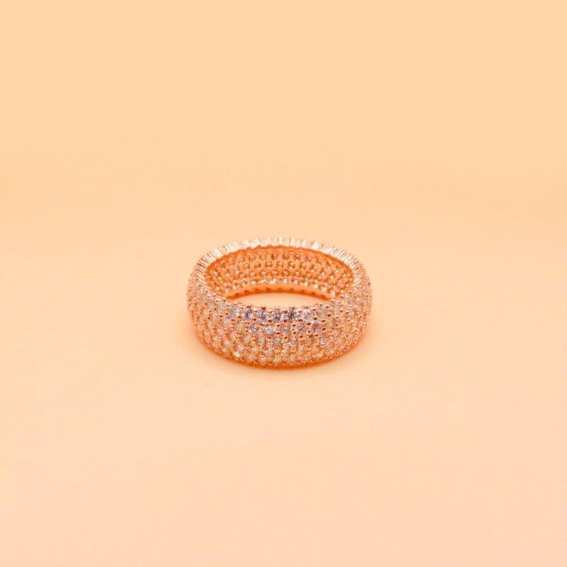 Rose gold Anastasia silver ring with pavé stones – elegant women’s jewelry from Elements Silver and More